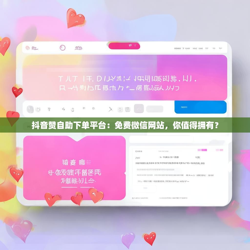 抖音赞自助下单平台：免费微信网站，你值得拥有？
