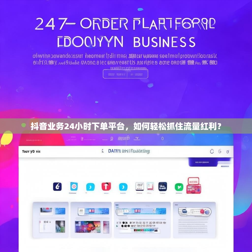 抖音业务24小时下单平台，如何轻松抓住流量红利？
