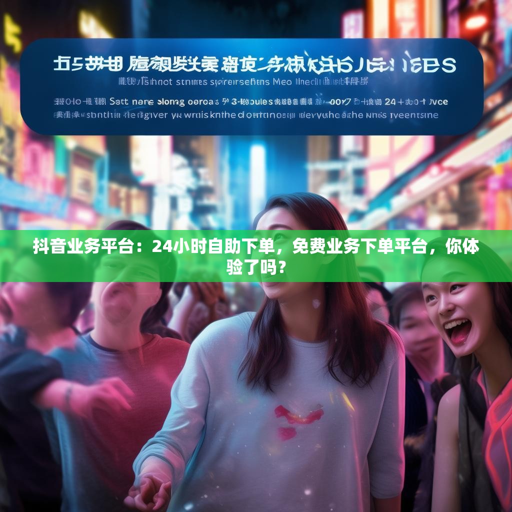 抖音业务平台：24小时自助下单，免费业务下单平台，你体验了吗？
