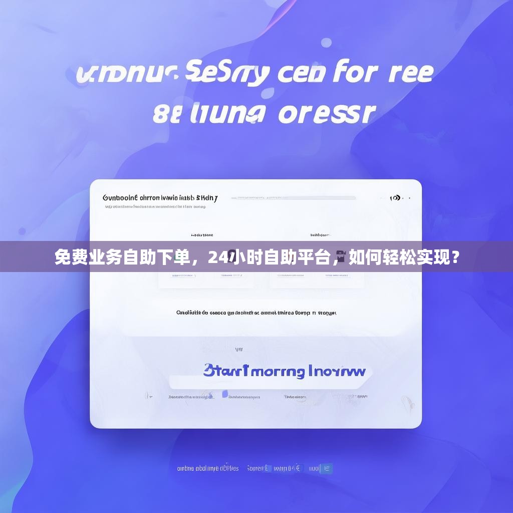免费业务自助下单，24小时自助平台，如何轻松实现？