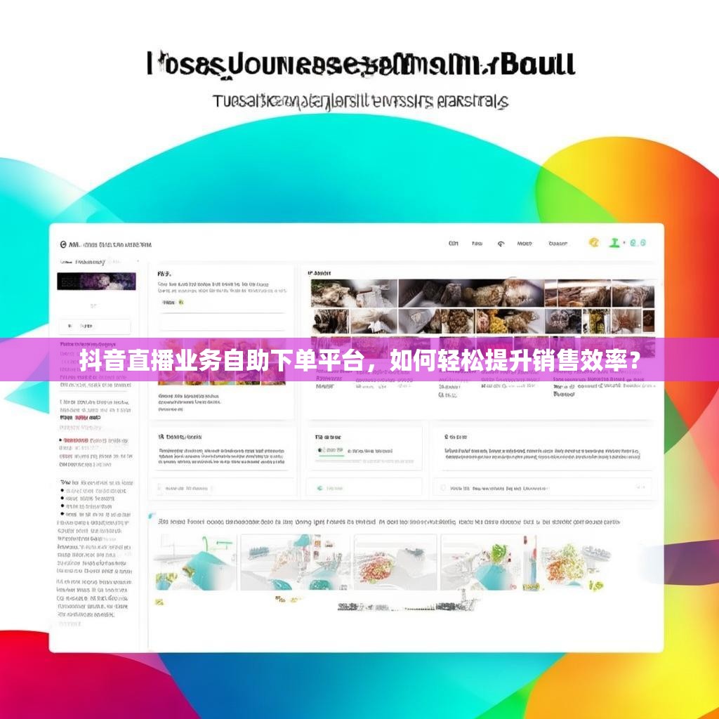 抖音直播业务自助下单平台，如何轻松提升销售效率？