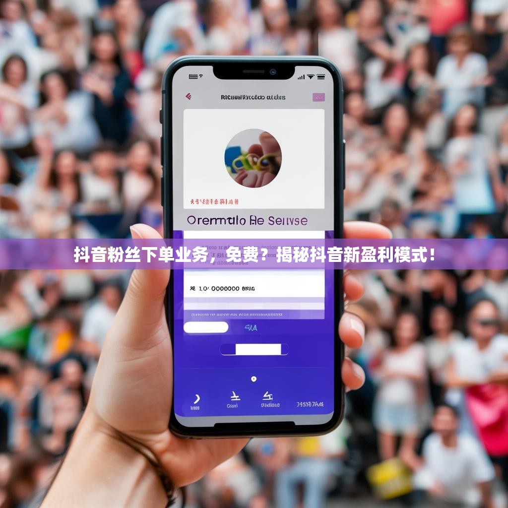 抖音粉丝下单业务，免费？揭秘抖音新盈利模式！