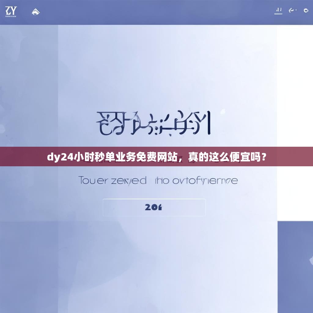 dy24小时秒单业务免费网站，真的这么便宜吗？
