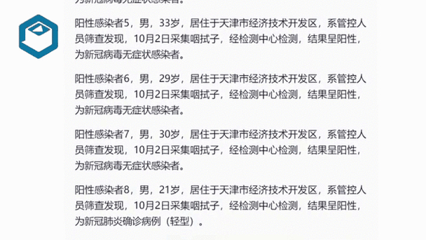 天津新增阳性感染者情况汇总，含确诊病例数及分布区域